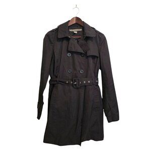 Kenneth Cole Reaction Black Belted Double Breasted Trench Coat Sz M